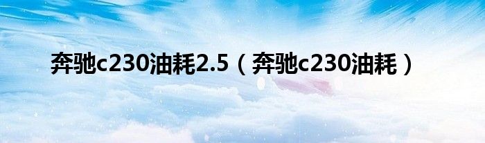 奔驰c230油耗2.5(奔驰c230油耗)