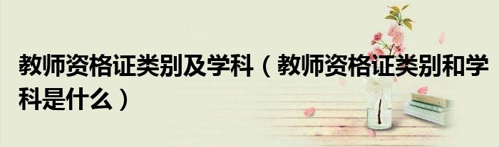 教师资格证类别及学科(教师资格证类别和学科是什么)