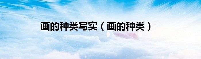 画的种类写实（画的种类）