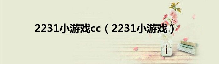 2231小游戏cc(2231小游戏)