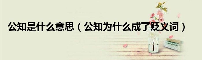 公知是什么意思(公知为什么成了贬义词)