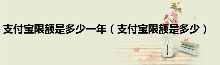 支付宝限额是多少一年(支付宝限额是多少)