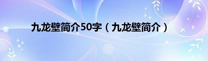 九龙壁简介50字(九龙壁简介)
