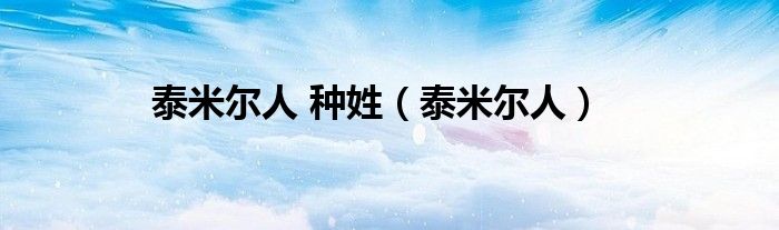 泰米尔人 种姓(泰米尔人)