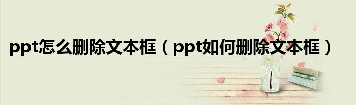 ppt怎么删除文本框(ppt如何删除文本框)