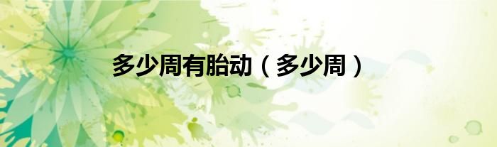 多少周有胎动(多少周)