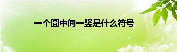 一个圆中间一竖是什么符号