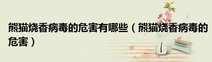 熊猫烧香病毒的危害有哪些(熊猫烧香病毒的危害)