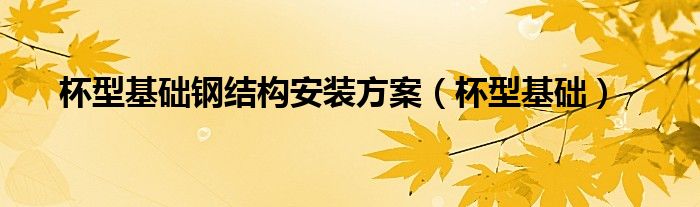 杯型基础钢结构安装方案(杯型基础)