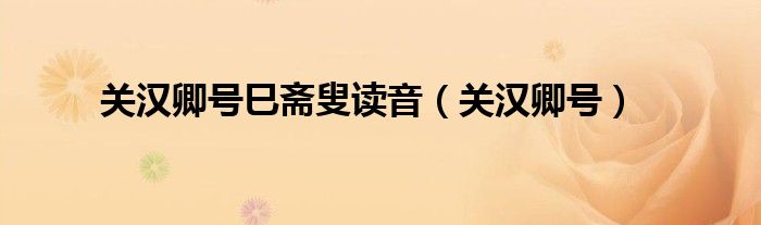关汉卿号巳斋叟读音(关汉卿号)