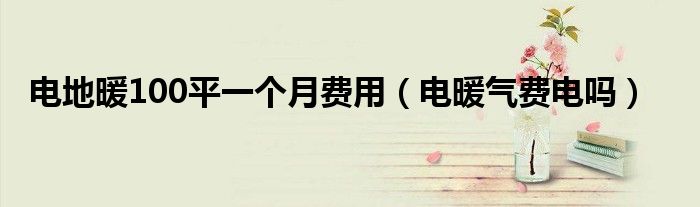 电地暖100平一个月费用(电暖气费电吗)