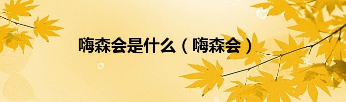 嗨森会是什么（嗨森会）
