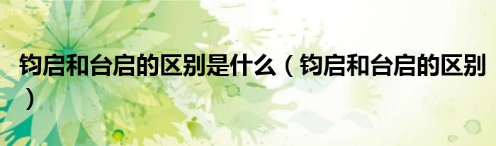 钧启和台启的区别是什么(钧启和台启的区别)