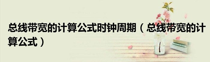 总线带宽的计算公式时钟周期(总线带宽的计算公式)
