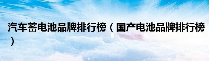 汽车蓄电池品牌排行榜(国产电池品牌排行榜)