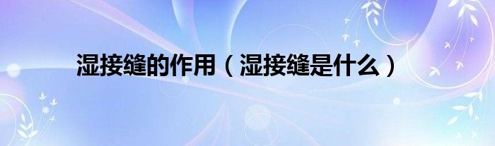 湿接缝的作用(湿接缝是什么)