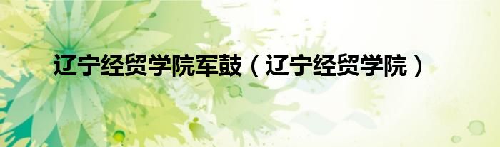 辽宁经贸学院军鼓(辽宁经贸学院)