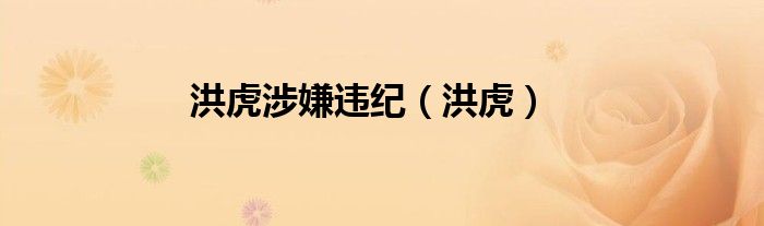 洪虎涉嫌违纪（洪虎）