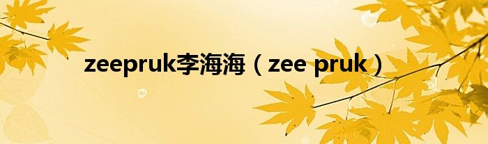 zeepruk李海海(zee pruk)