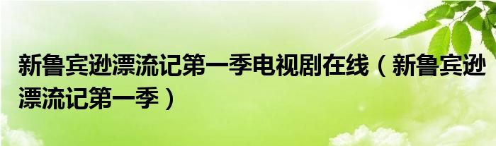 新鲁宾逊漂流记第一季电视剧在线(新鲁宾逊漂流记第一季)