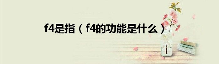 f4是指(f4的功能是什么)