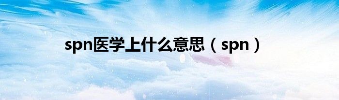 spn医学上什么意思(spn)
