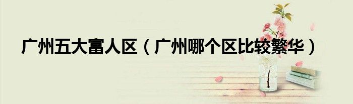 广州五大富人区(广州哪个区比较繁华)
