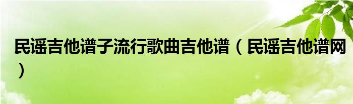 民谣吉他谱子流行歌曲吉他谱(民谣吉他谱网)