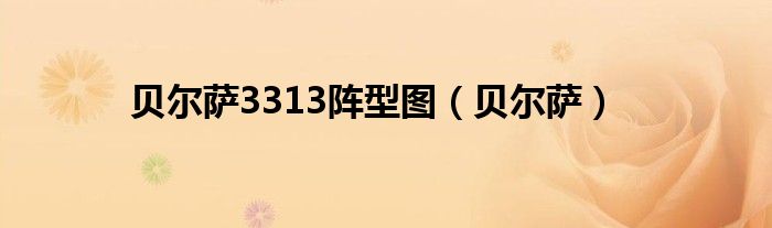 贝尔萨3313阵型图(贝尔萨)