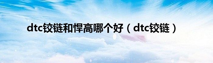 dtc铰链和悍高哪个好(dtc铰链)