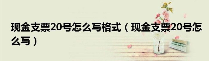 现金支票20号怎么写格式(现金支票20号怎么写)