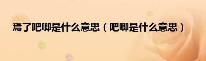 焉了吧唧是什么意思(吧唧是什么意思)