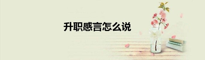 升职感言怎么说