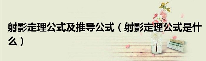 射影定理公式及推导公式(射影定理公式是什么)