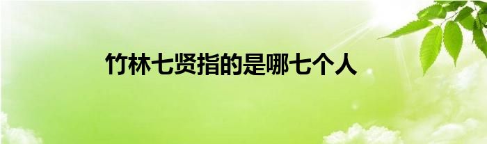 竹林七贤指的是哪七个人