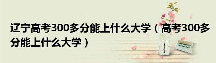 辽宁高考300多分能上什么大学(高考300多分能上什么大学)