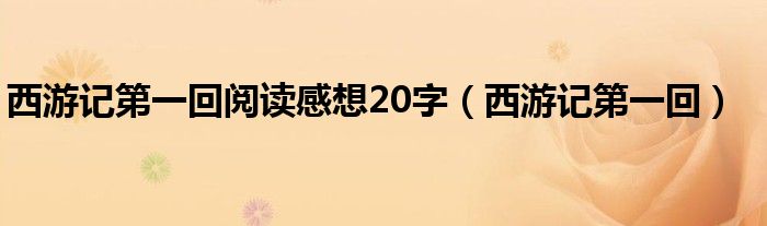 西游记第一回阅读感想20字(西游记第一回)