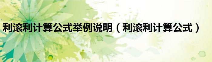 利滚利计算公式举例说明(利滚利计算公式)
