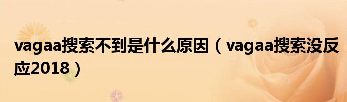 vagaa搜索不到是什么原因(vagaa搜索没反应2018)