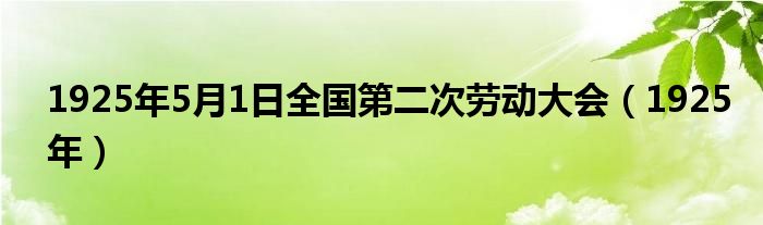1925年5月1日全国第二次劳动大会(1925年)