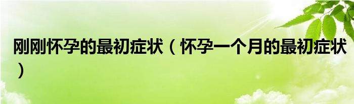 刚刚怀孕的最初症状(怀孕一个月的最初症状)
