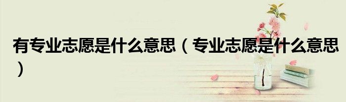 有专业志愿是什么意思(专业志愿是什么意思)