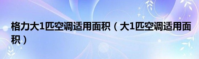 格力大1匹空调适用面积(大1匹空调适用面积)
