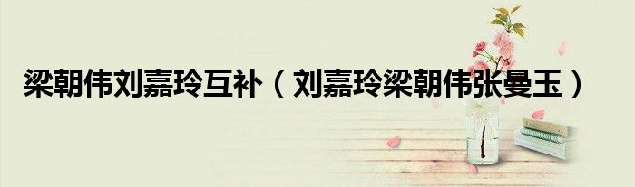 梁朝伟刘嘉玲互补(刘嘉玲梁朝伟张曼玉)