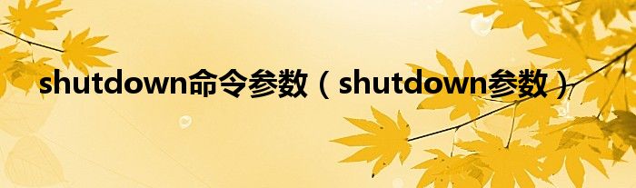 shutdown命令参数(shutdown参数)