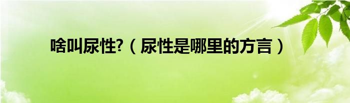 啥叫尿性?(尿性是哪里的方言)