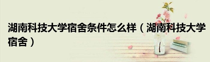湖南科技大学宿舍条件怎么样(湖南科技大学宿舍)