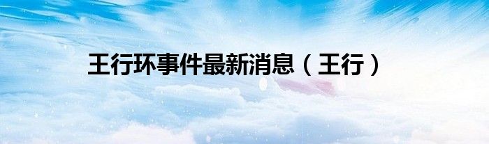 王行环事件最新消息(王行)