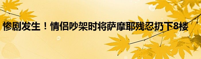 惨剧发生!情侣吵架时将萨摩耶残忍扔下8楼