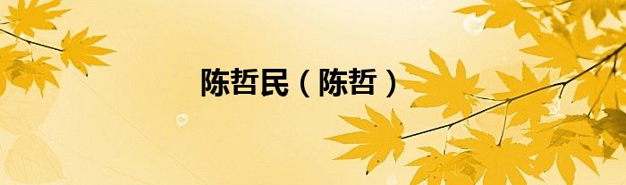 陈哲民（陈哲）
